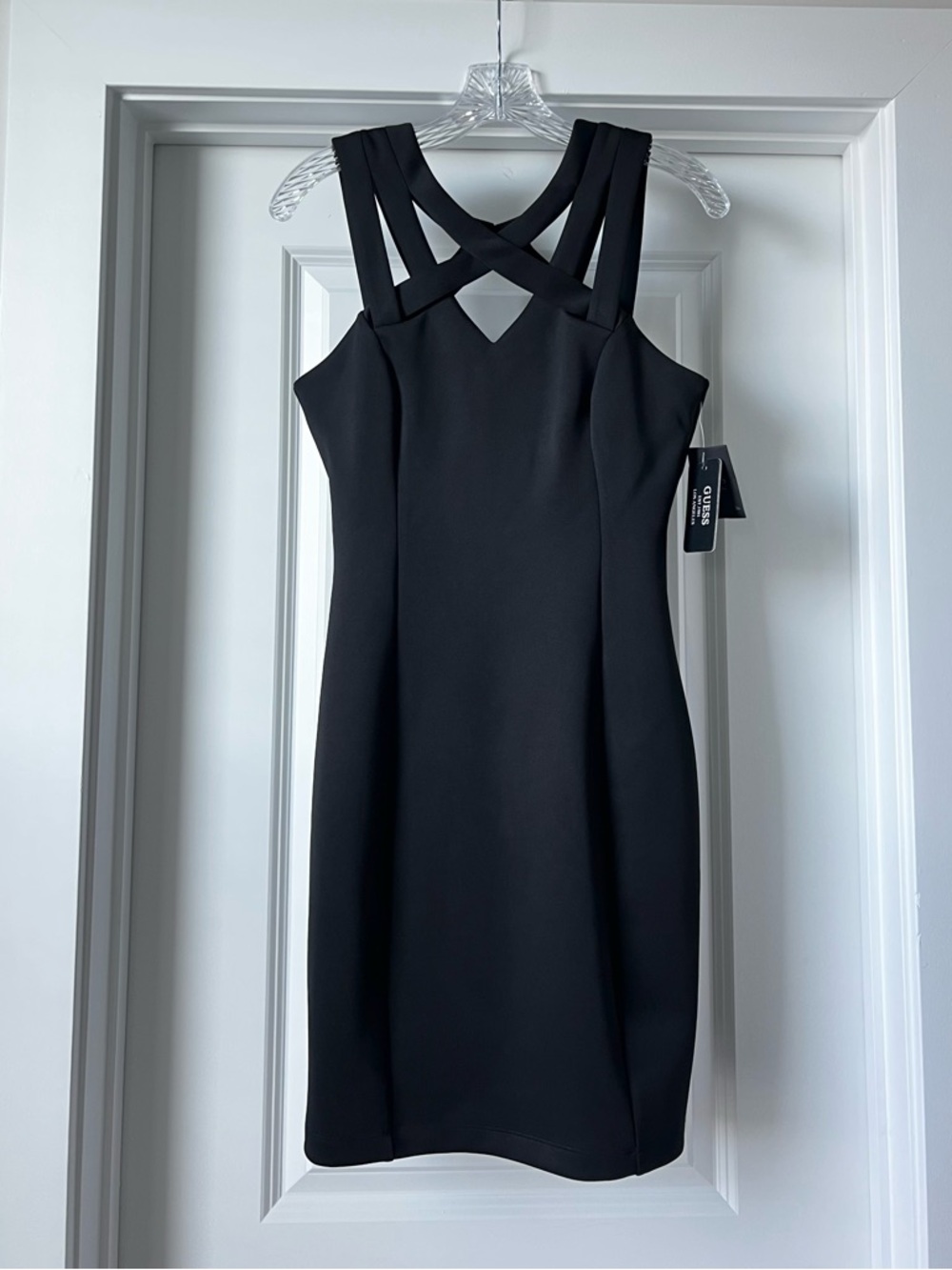 Guess Black Strappy Cutout Mini Dress